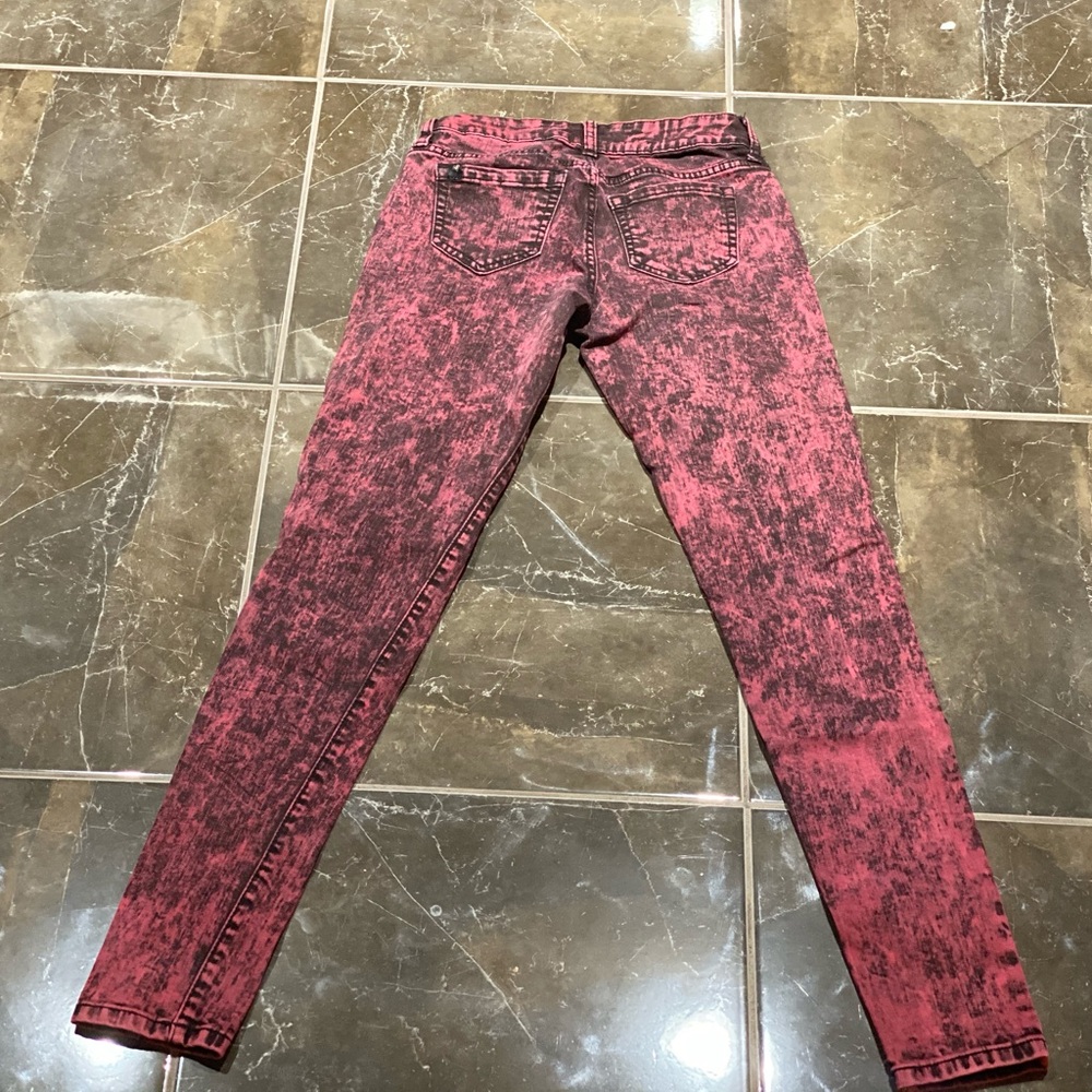 Lovesick Raspberry Acid Wash Denim Jeans - Picture 6 of 7